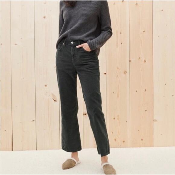 RE/DONE Women's Pants Corduroy 70s Loose Flare Jeans Cotton Dark Green 30 Retro - Picture 1 of 11